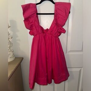 For Love & Lemons Pink Clementine Mini Dress